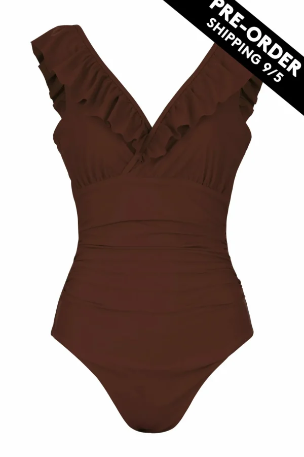 Cras Cph Badetøj<Agnes Swimsuit - Chocolate Dream