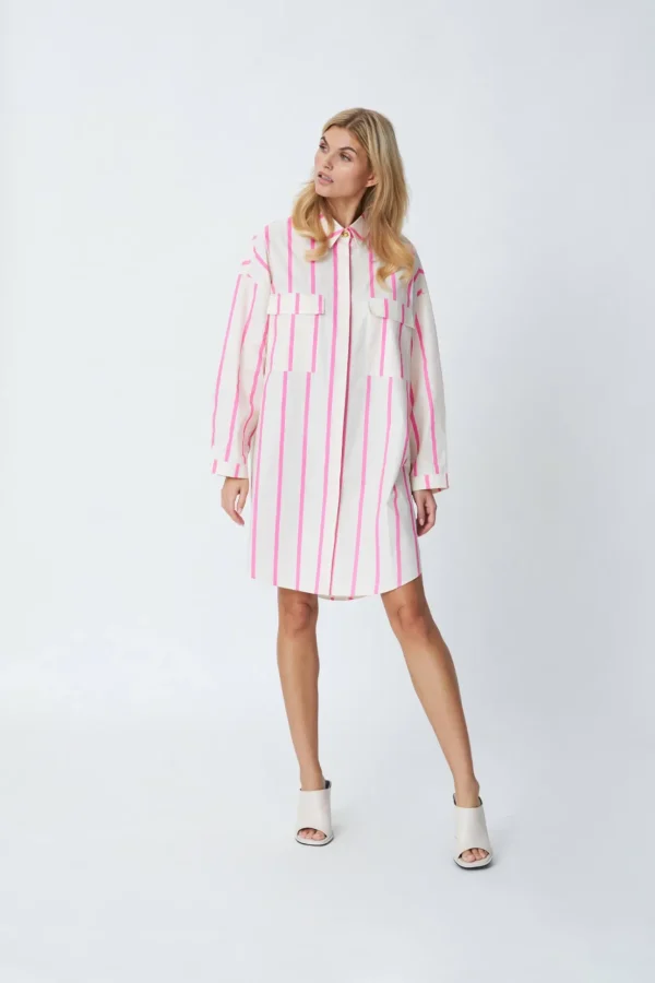 Cras Cph Skjorter<Flax Shirt - Pink Stripe